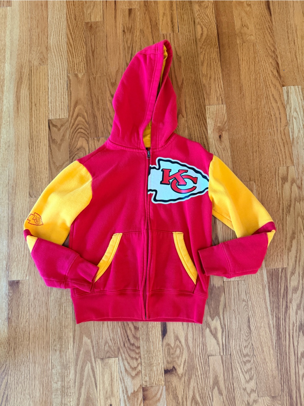 NFL Kids Red and Yellow Kansas City Chiefs Hooded Zip Sweatshirt
